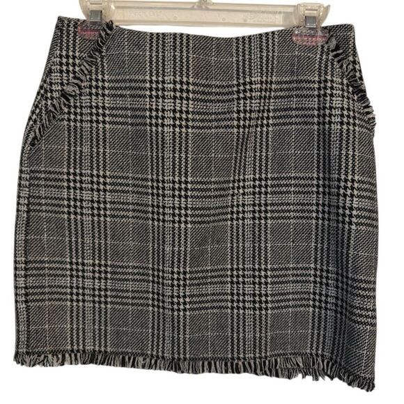 🌹ICONE PAR SIMONS FRINGE PLAID SKIRT - Picture 1 of 4